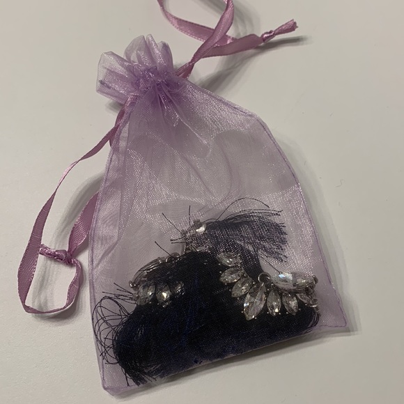 NWOT Dark Blue Fringe Earrings - Picture 5 of 5